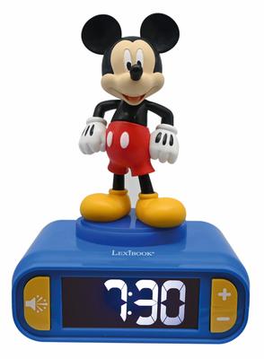 Lexibook Night Light Alarm Clock, Mickey Mouse Digital Clock, Table Clock, RL800MCH, Authentic