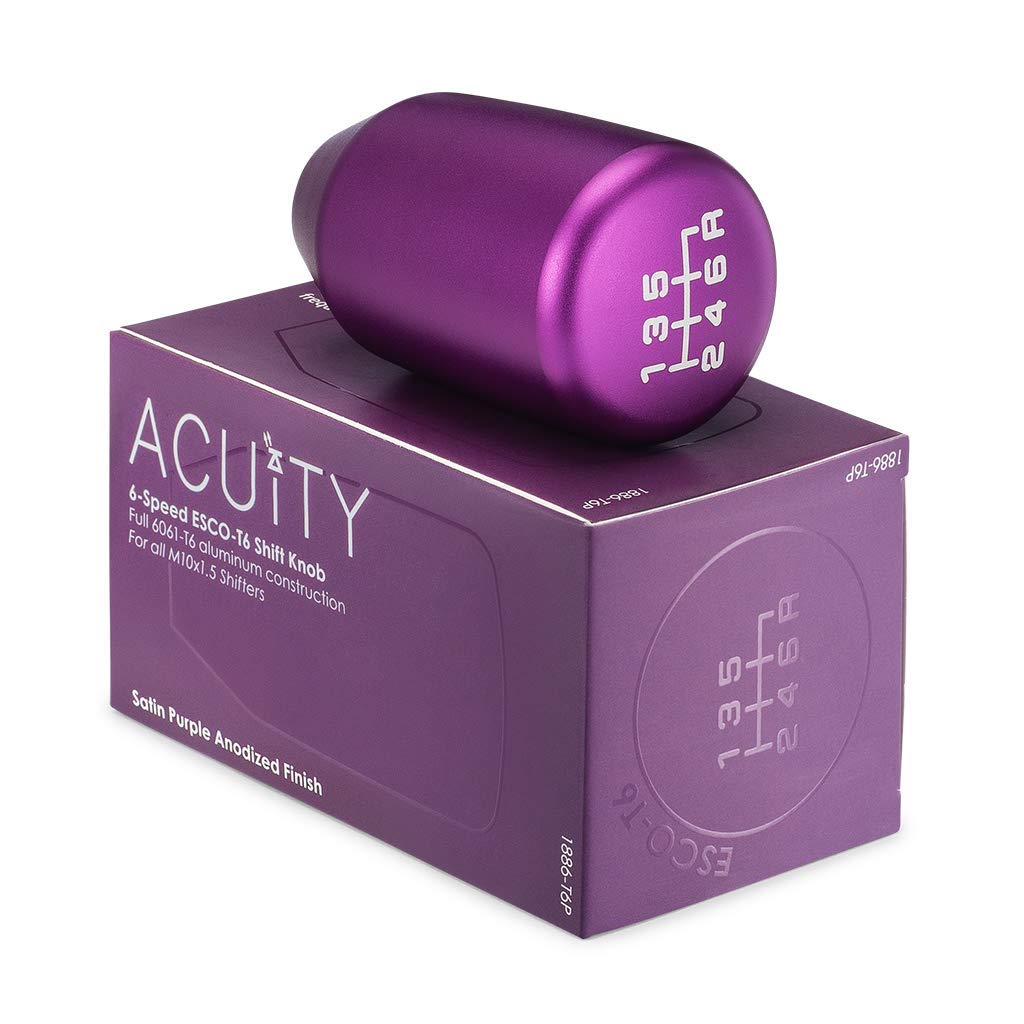 Acuity ESCO-T6 Shift Knob in Satin Purple Anodized Finish (M10x1.5 Thread)