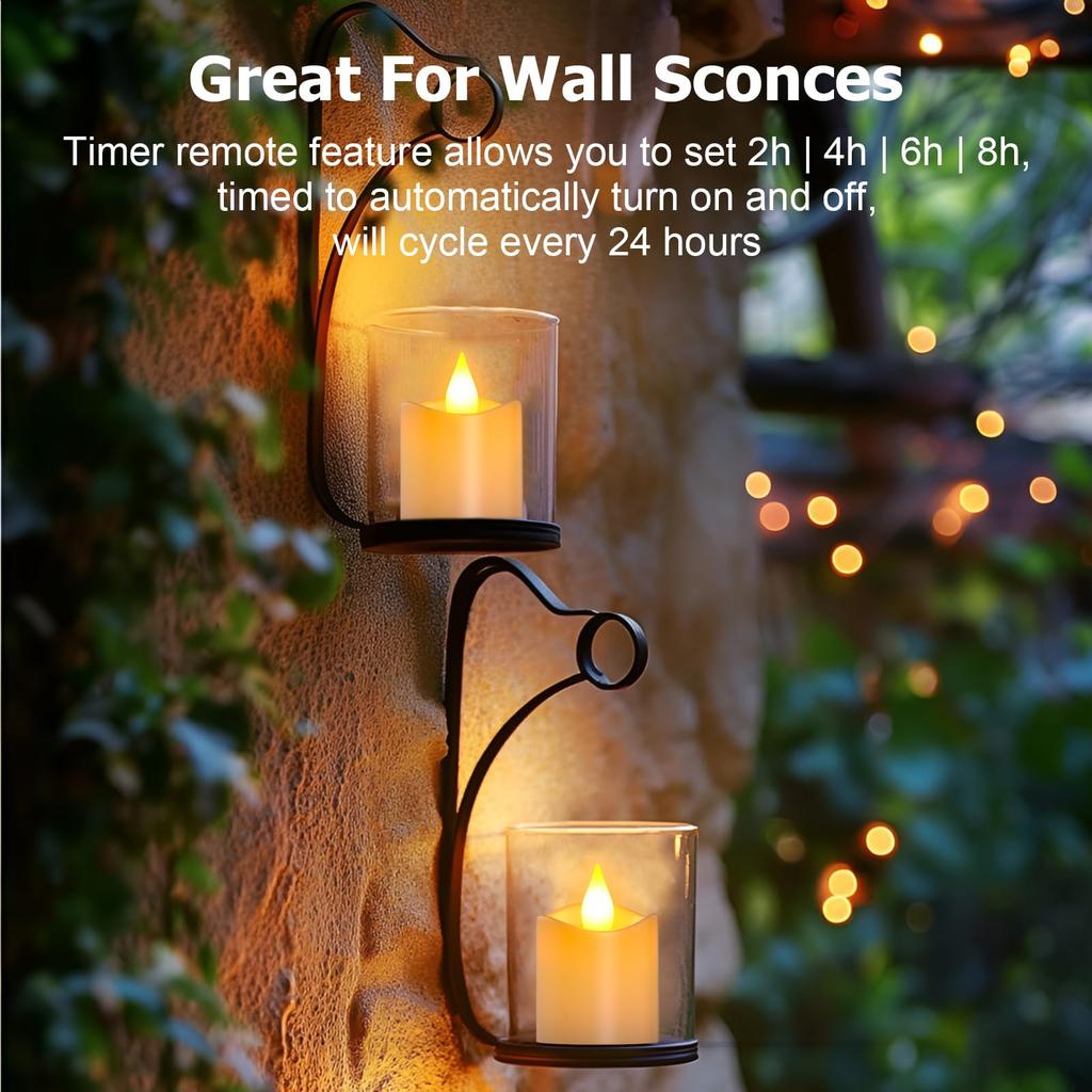 PChero Candle Lights, USB-C Rechargeable LED Candles, Timer Function, Energy-Saving, Power Outage Safe, Remote Control Included, Warm White Light,