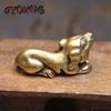 Vintage Copper Dog Ornaments Miniatures Figurines Handmade Retro Brass Animal Pet Dog Statue Home Decorations Accessories Craft