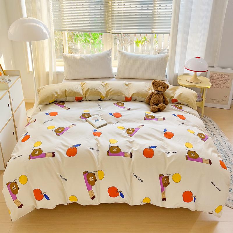 

1Pc Floral Style 100% Cotton Duvet Cover Skin-friendly Breathable Quilt Cover with Zipper Queen King Bedding Set (No Pillowcase) 160x210cm Single 1Pc