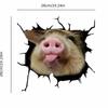 Creative Funny Piggy Stickers, Animal Crack Car Stickers, 3D Cute Car Pet Stickers, Waterproof Car Window Stickers