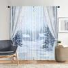 Set Of 2 Snowflake Winter Cabin Curtains Sheer Polyester Christmas Holiday Cozy Window Decor Living Room Bedroom Curtain With Perfect For Area