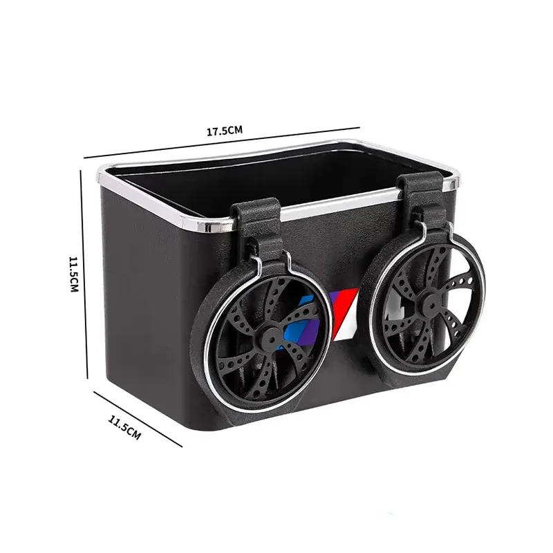 Two Water Cup Holder Multi Functional Tissue Storage Box For BMW M E46 E90 E60 F10 F30 E39 E36 F20 E87 G30 E92 E91 Accessory
