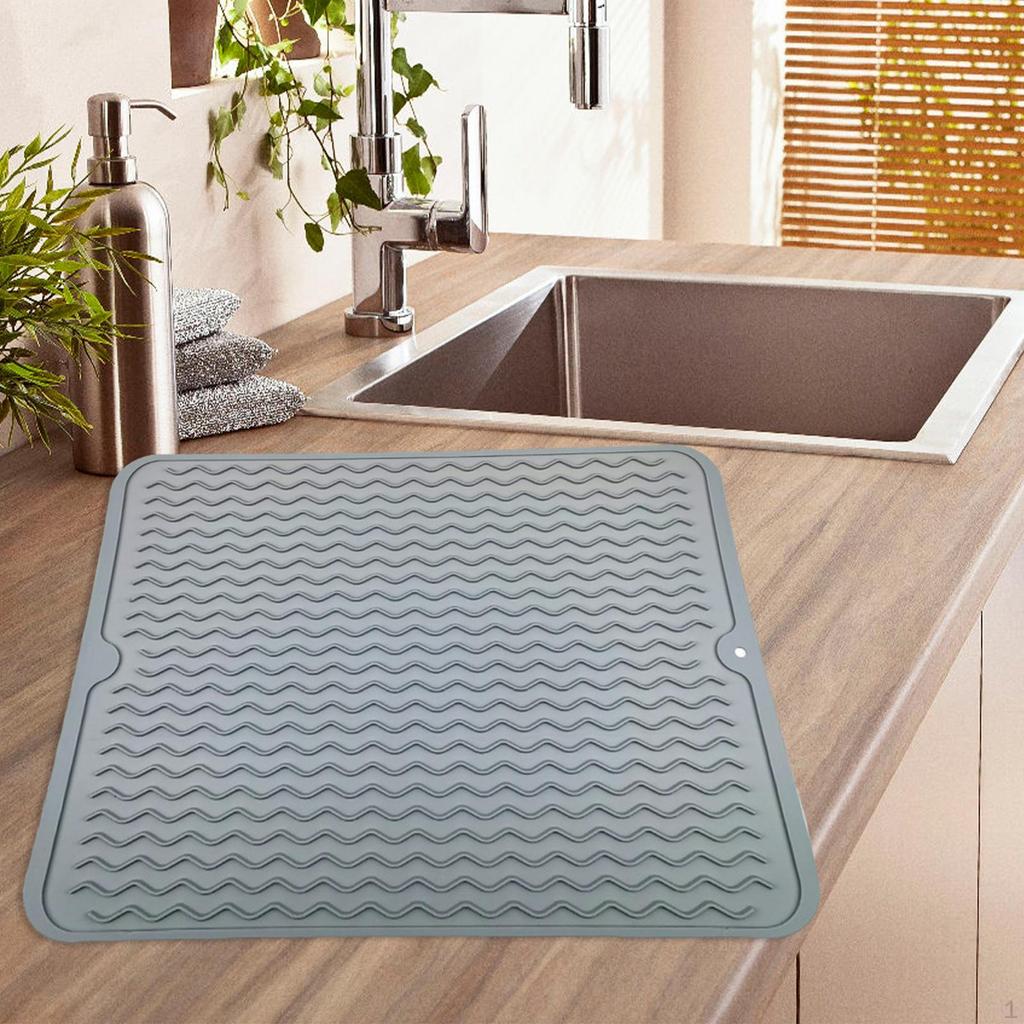 Dish Drying Mat for Kitchen Sink, Surface Protector Dishes And Drawers