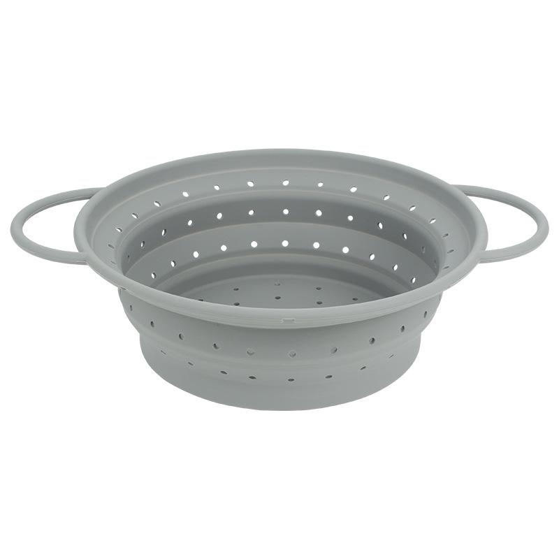Silicone Drain Basket Folding Fruit and Vegetable Basket Round Fruit Basket Retractable Strainer Kitchen Tools