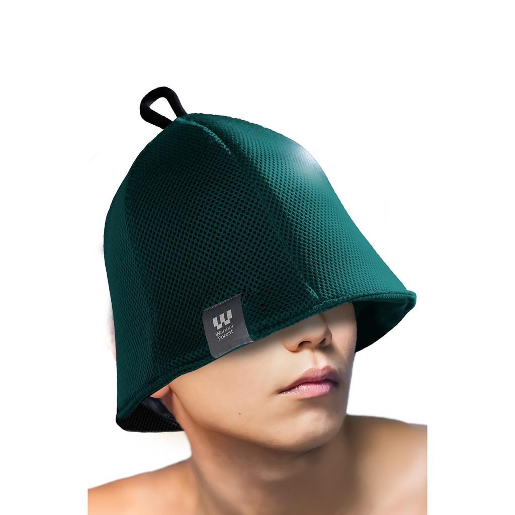 Wander Forest Sauna Hat Extra Deep Sauna Hat for Men and Extra Damage Care [Quick-Drying Double-Layer Mesh] Thick, Large, Mesh, Double-Layered,