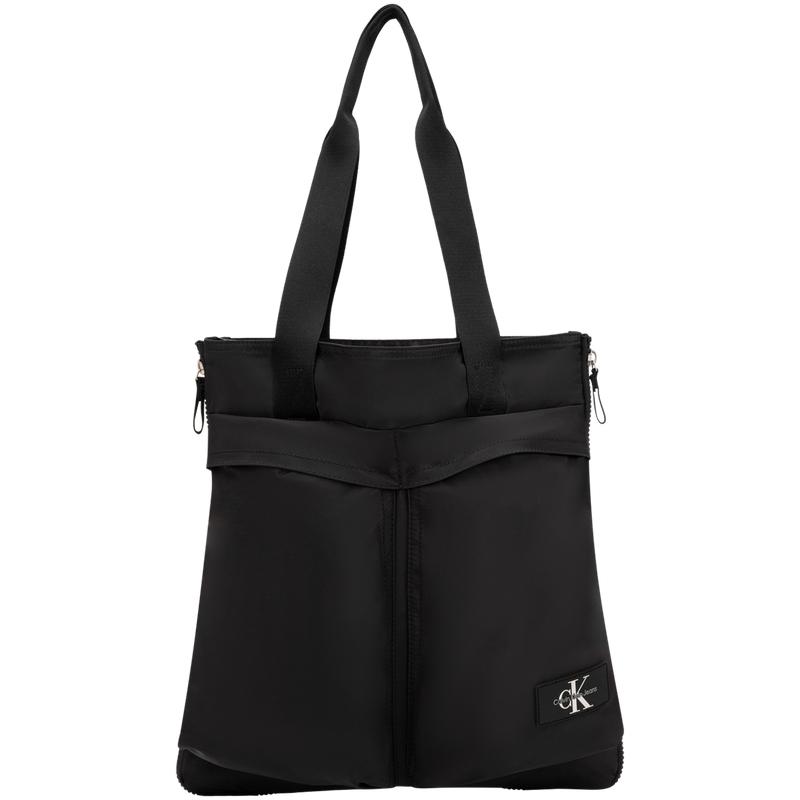 Calvin Klein Classic Logo Large Capacity Business Commuter Fabric Shoulder Bag Men Shoulder Bag Space-Black HH3859-001 Basic Set (Bag)