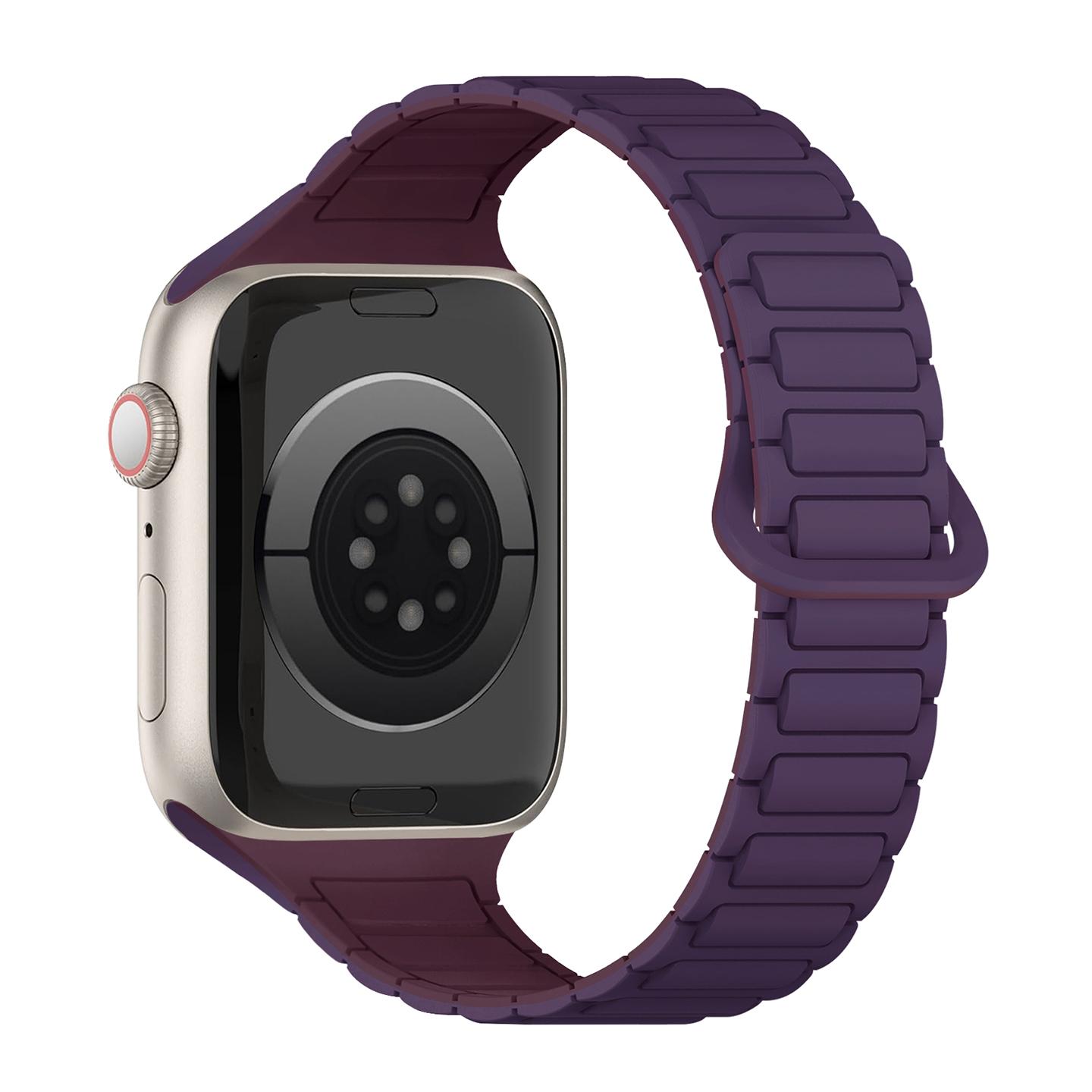 

Магнитный двухцветный ремешок для Apple Watch Ultra3 49 42 38 40 41 46 мм Тонкий спортивный ремешок для Iwatch Series 11 10 9 8 7 6 5 4 Браслет 42-44-45-49MM