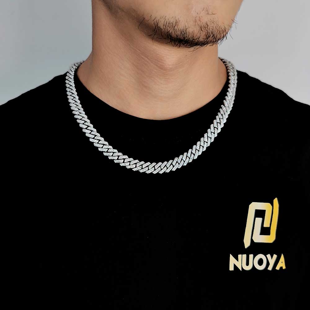 Hip Hop Jewelry 10/12/14/15/20mm CZ Cuban Link Necklace For Men Miami Bling Iced Out Prong Cuban Link Chain Party Gift