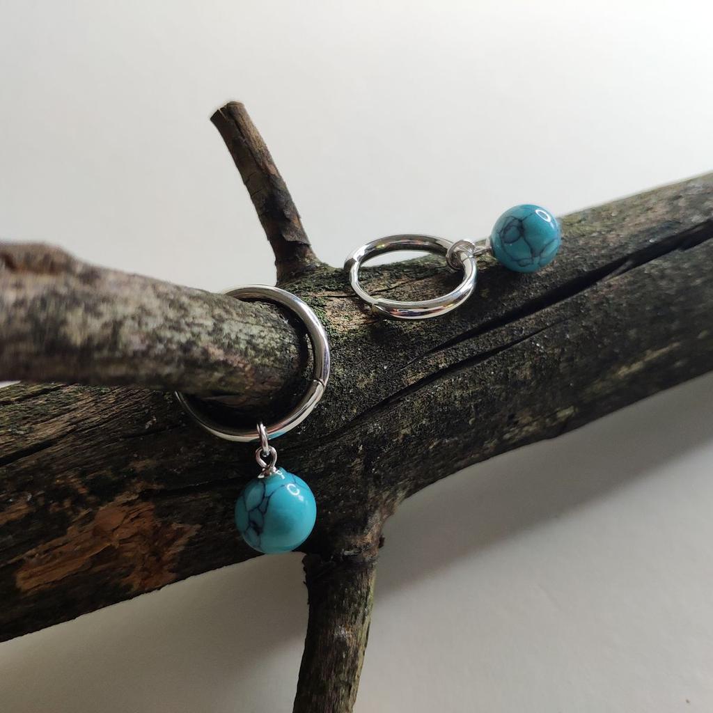 Silver Earrings with Turquoise (2146810)