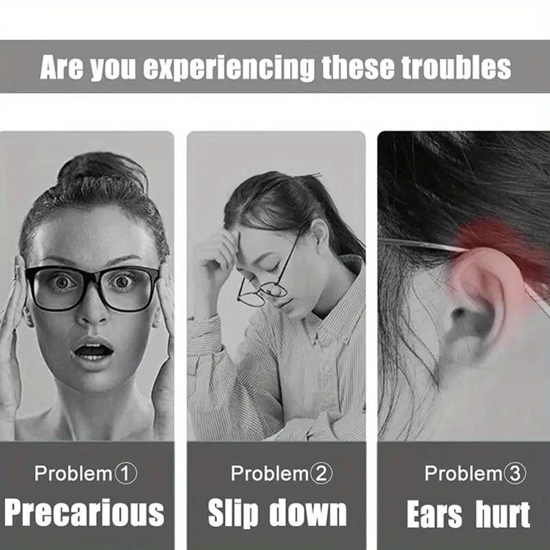 2pcs Upgraded Soft Glasses Ear Pads&Non-Slip Knitted Glasses Clips,Comfortable Durable and Secure Fit