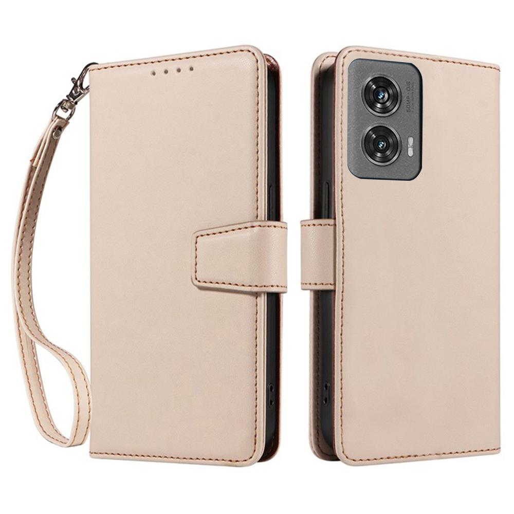For Motorola Edge 50 Fusion 5G Case RFID Blocking Leather Wallet Flip Phone Cover with Wrist Strap