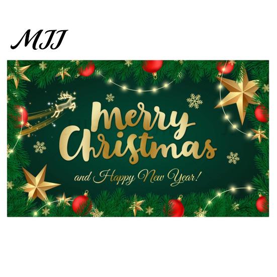 Santa Claus Wall Backdrop Christmas Banner, 71x43 Inches Sleigh Reindeer Snowman for Winter Wonderland Reusable Holiday Party Decorations, Indoor