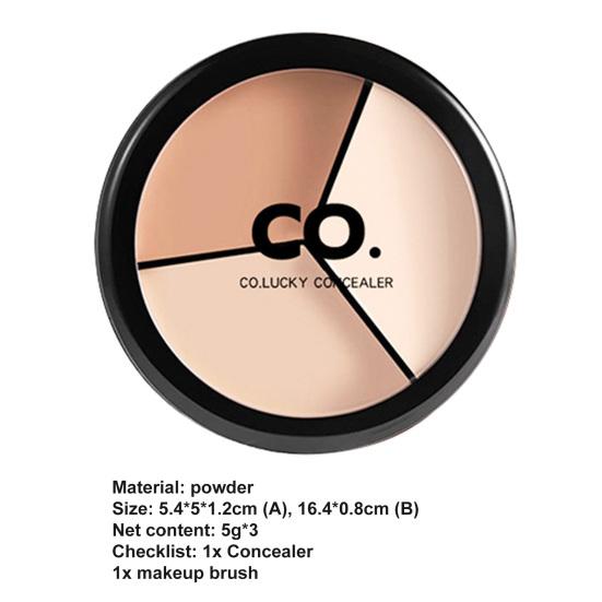 5g/Set Concealer Cream Long Lasting Comfortable Lightweight Practical Tricolor Set for Female