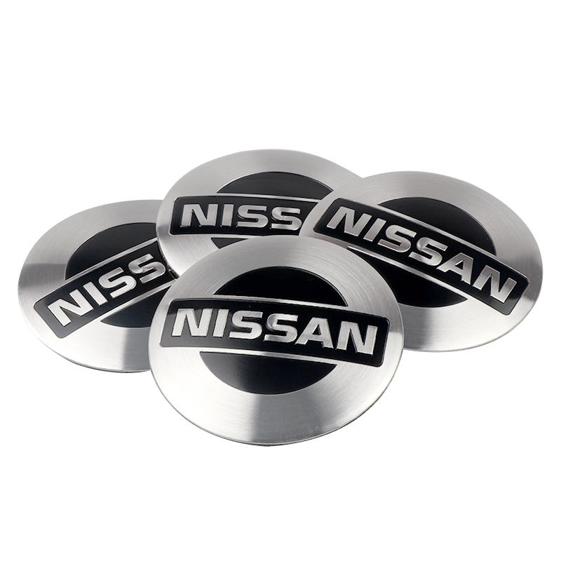 4Pcs Aluminum Metal Emblem Car Wheel Center Hub Caps Sticker Badge For Nissan Nismo X-trail Juke Qashqai J10 Leaf Tiida Note GTR