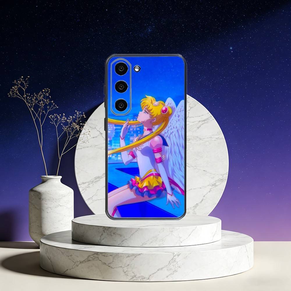 S-Sailor Moon Anime Phone Case For Samsung Galaxy A73,A72,A71,A70,A53,A52,A51,Others Soft Black Cover