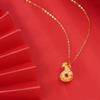 18k Gold Necklace Red Agate Small Wallet Fulu Pendant 750 Gold Jewelry Women