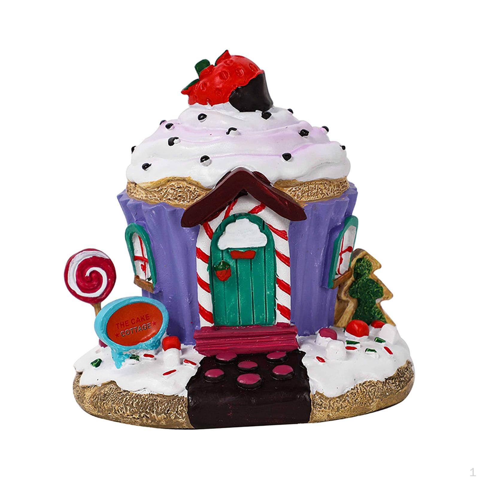 

Рождественский светящийся домик, фигурка, рождественский орнамент, декоративное мороженое в форме праздника для