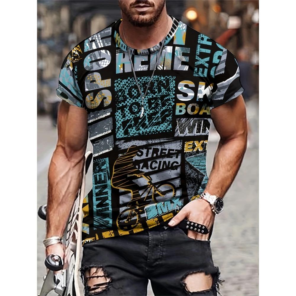 Яркая Граффити Арт Мужская 3D Печатная Футболка S