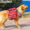 Adjustable Pet Harness Backpack Snack Big Dog Saddle Bag for Medium Large Dog Hiking Travel Outdoor Camouflage