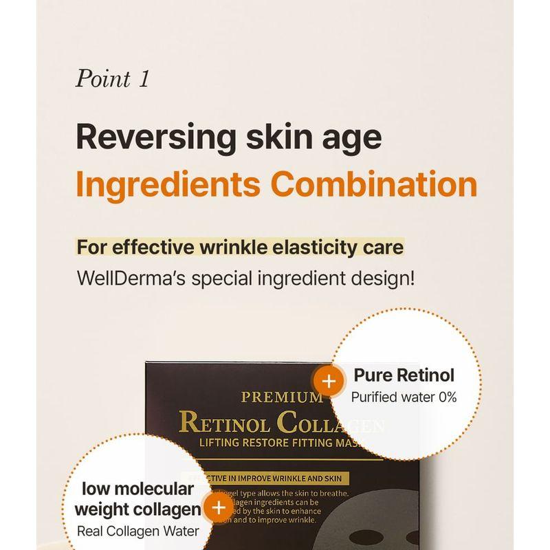 WellDerma - Premium Retinol Collagen Lifting Restore Fitting Mask Set
