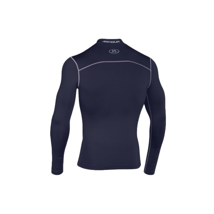 Under Armour Strong Stretch Half High Neck Long Sleeve Fitness Shirt Men tops Dark-Blue 1265648-410