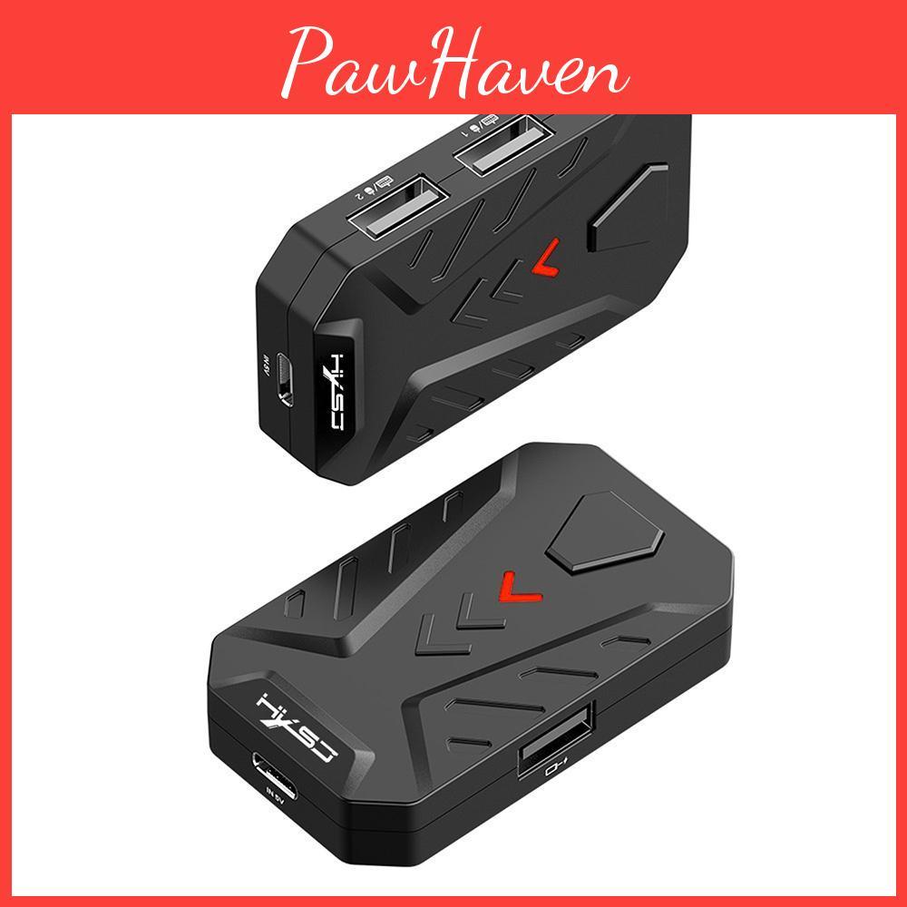 Hxsj Kabelgebundener P8 Maus-Tastatur-Konverter Tragbare Mobile Game Tastatur- und Maus-Adapter mit 3 USB