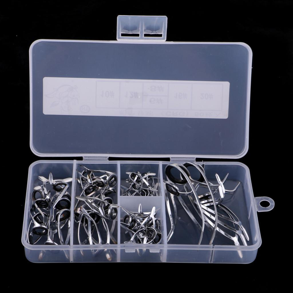 

50Pcs Fishing Rod Guides Eye Rings Parts DIY Pole 14mm