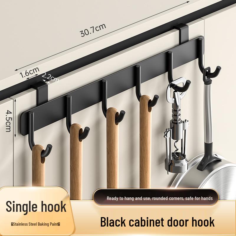 Stainless Steel Over-Cabinet Door Hook for Towels and Clothes