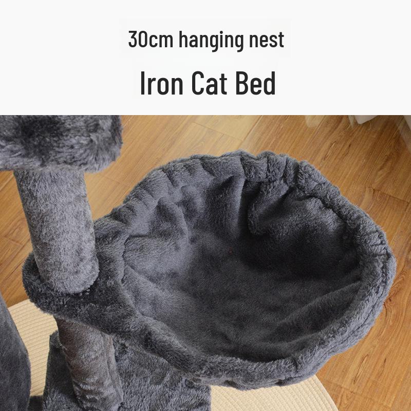 Arbore mare pentru pisici cu cadru de cățărat, pat special, platformă de sărit și stâlpi de sisal