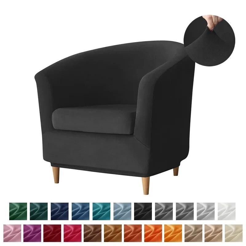 Velvet Club Bath Tub Armchairs Covers Solid Color Single Sofa Slipcover Stretch Couch Cover for Bar Counter with Seat Covers