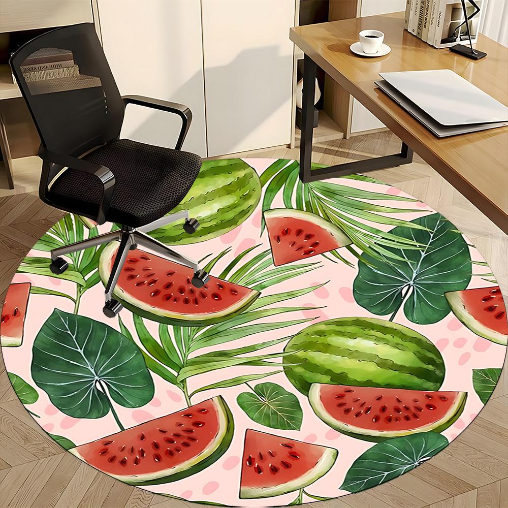 1pc Watermelon Slices Chair Carpet for Office, Soft, Non-Slip Polyester Mat, Office, Entryway, Living Room, Bedroom,  Yy251207246