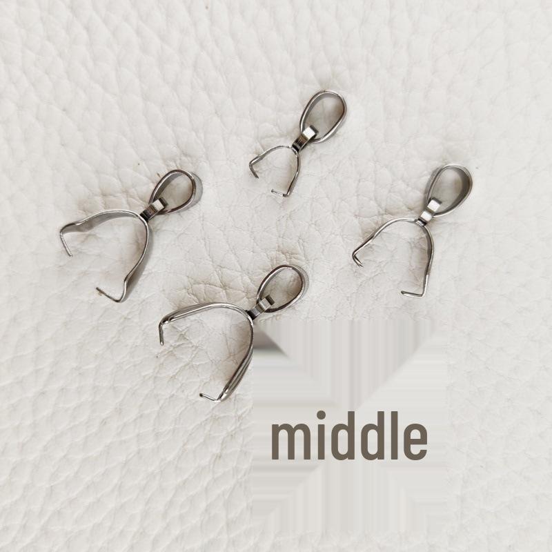 Stainless Steel Melon Seed Clasp with Hanging Fork for DIY Jewelry & Jade Pendant Accessories