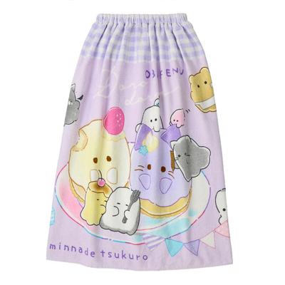 Wrap Towel 80cm Obakenu Mochimochi Panda Kids Pool Towel Girls Wrap Towel Cotton D 80cm [Santowa] 100%