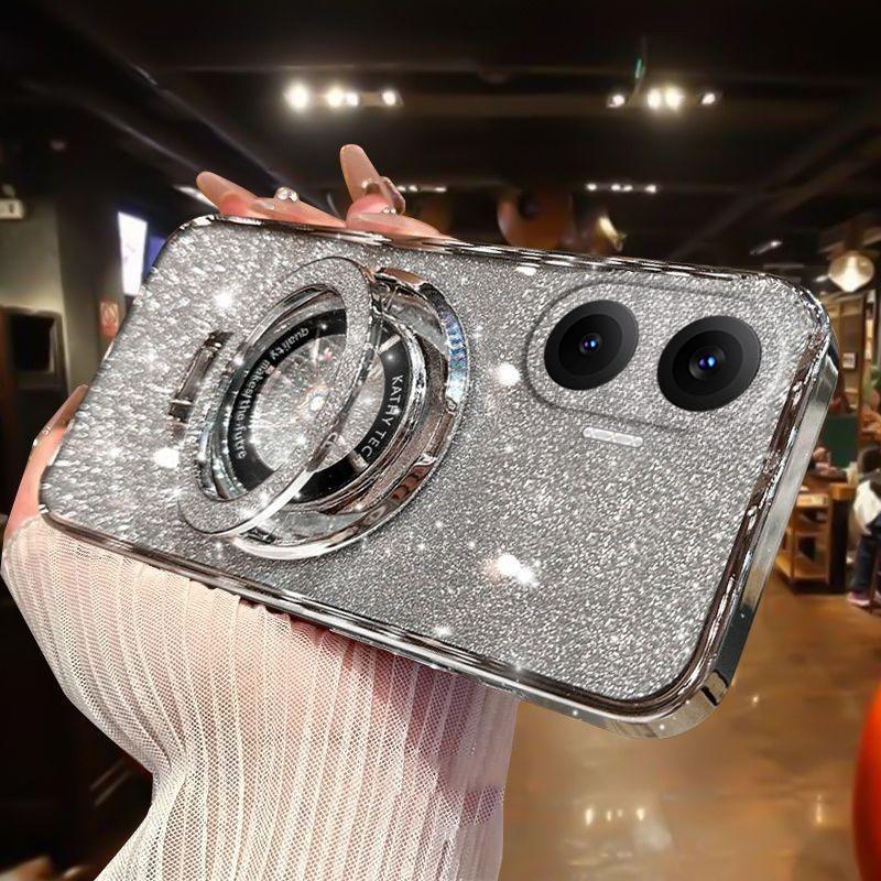 

Роскошное покрытие для Xiaomi Poco F7 Pro Ultra 5G Магнитный блестящий алмазный чехол для Xiaomi Poco F7 Ultra Pro 5G Мягкая силиконовая накладка Xiaomi Poco F7 5G серебряный