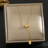 Elegant 18K Plated Titanium Steel Cross Necklace for Women - Light Luxury Clavicle Chain That Resists Fading