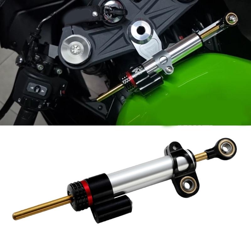 Motorcycle Steering Damper With Adjustable Shock Absorption Lightweight Aluminum Construction Fit For Precise Handling