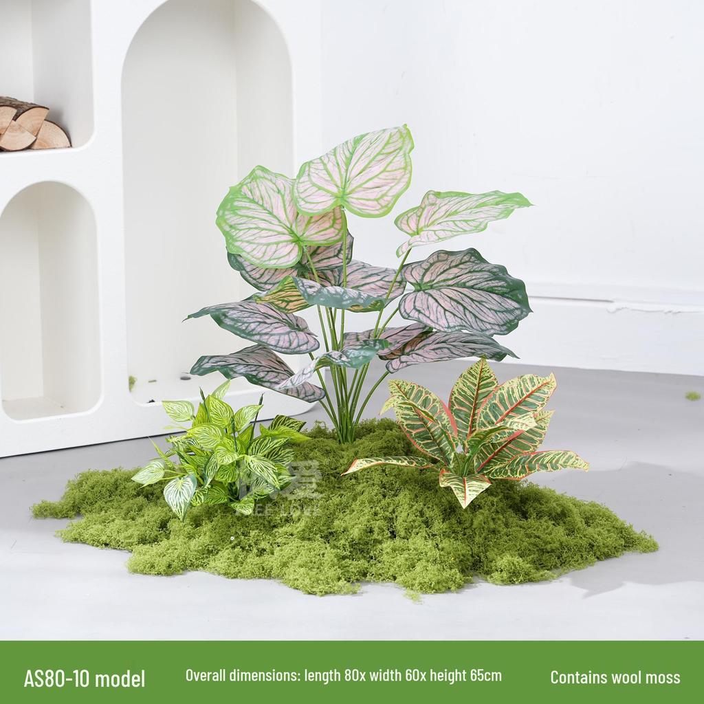 Luxury Faux Green Plant and Flower Decor - Indoor Moss and Grass Clusters for Elegant Landscaping.