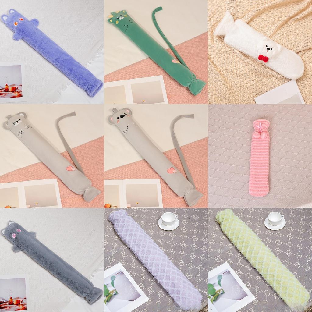 Cartoon Cat Shape Long Hot Water Bag With Soft Short Plush For Warmth And Gift Giving