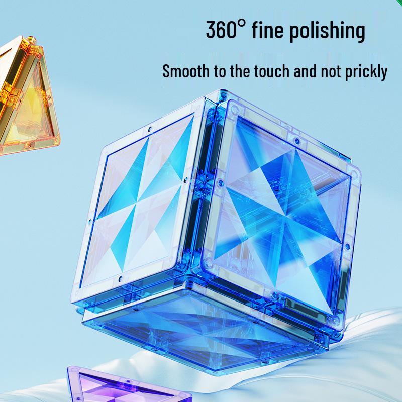Diamond Surface Magnetic Tiles: Children's Educational Building Blocks & Jigsaw Puzzle Set