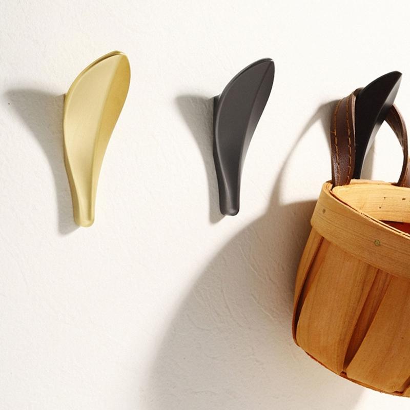 Alloy Leaf Shape Wall Hook Rustproof Door Hanger for Coat Hats Bags Bedroom Bathroom Entryway