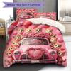 Trucks animals Pattern Bedding Quilt Set Quilt Cover Pillowcase Home Decoration Birthday Gift (1 * duvet cover + 2 * pillowcase, without core)