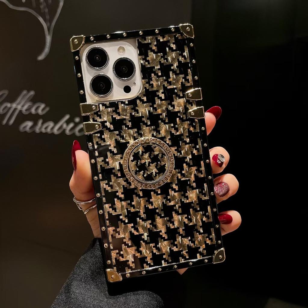 Retro Flower Suitable for Samsung S25u Mobile Phone Case S23 S24 Fashion Bracket Note20 Full Cover Protective Case A55 Women