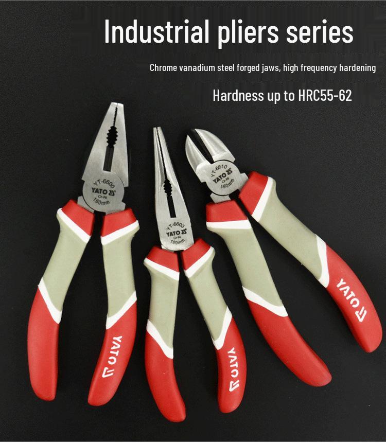 YATO Yiertuo 6" & 8" Needle-Nose, Vise, Wire, Pointed Nose, Oblique Pliers, and Wire Cutters.