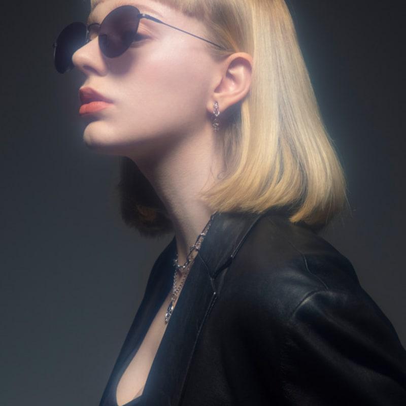TIMID FREAK Bonnie Black BK Metal Sunglasses