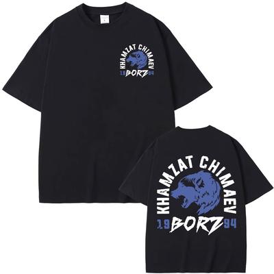Khamzat Chimaev "borz" Logo Graphic T-shirts Men's Clothing Vintage Fashion Gothic Cool T Shirts Casual Cotton Oversized T Shirt