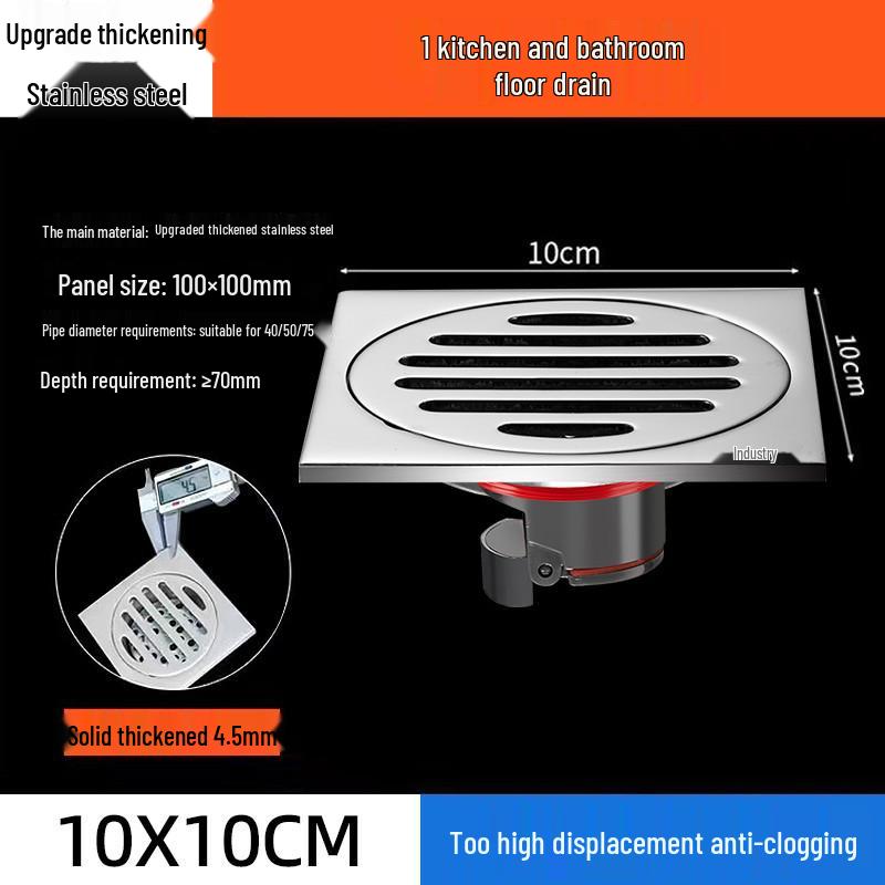 Stainless Steel Shower Floor Drain - Deodorant, Anti-Backflow, Insect-Proof for Bathroom & Laundry