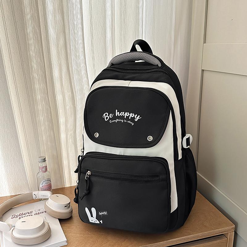 Color Block Student Schoolbag Women's Large Capacity Backpack