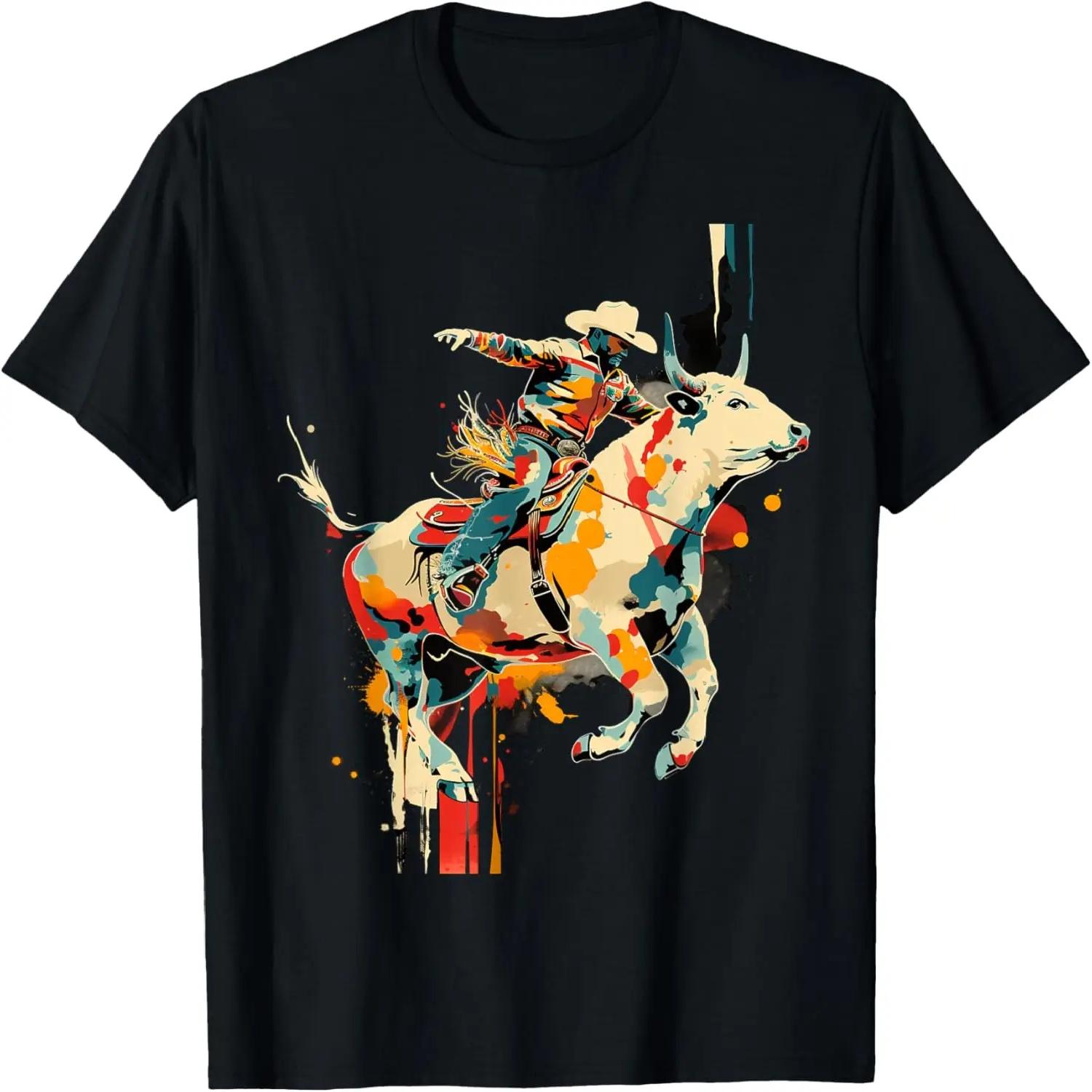 Aesthetic Bull Rider on Athletic Sports Rodeo Bull Riding T-Shirt XXXXXL разноцветный